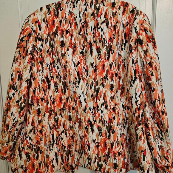 Nipon Boutique (18W) blazer: mixed colors w (XL) russet color T-shirt insert - Picture 2 of 5